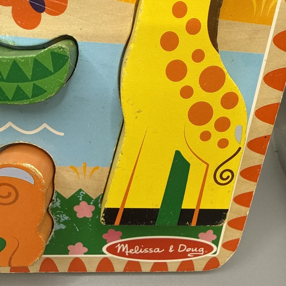 Melissa and Doug Fresh Start Wooden Chunky Puzzle - Safari Animals